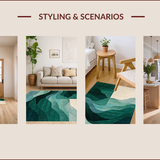 Ultra Soft Area Rug, Non Slip, Stain Resistant, Washable Area Rugs for Living Room, Bedroom, Lush Earthy Tones with Modern Flair(Green)