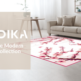 Ultra Soft Area Rug, Non Slip, Stain Resistant, Washable Area Rugs for Living Room, Bedroom, Soft Pastel Cherry Blossom Elegance(Pink)