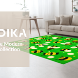 Ultra Soft Area Rug, Non Slip, Stain Resistant, Washable Area Rugs for Living Room, Bedroom, Whimsical Vibrant Animal Theme(Green)