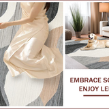Ultra Soft Area Rug, Non Slip, Stain Resistant, Washable Area Rugs for Living Room, Bedroom, Contemporary Soft Tiled Pattern(Gray)