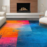 Ultra Soft Area Rug, Non Slip, Stain Resistant, Washable Area Rugs for Living Room, Bedroom, Contemporary Color Splash Design(Orange)