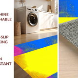 Ultra Soft Area Rug, Non Slip, Stain Resistant, Washable Area Rugs for Living Room, Bedroom, Dynamic Ombre Geometric Composition(Yellow)