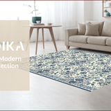 Ultra Soft Area Rug, Non Slip, Stain Resistant, Washable Area Rugs for Living Room, Bedroom, Boho Grey and White Bedroom Non-Slip Rug(White)