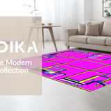 Ultra Soft Area Rug, Non Slip, Stain Resistant, Washable Area Rugs for Living Room, Bedroom, Eclectic Multicolored Graphic Arrangement(Purple)