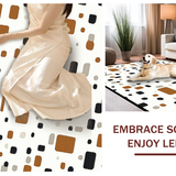 Ultra Soft Area Rug, Non Slip, Stain Resistant, Washable Area Rugs for Living Room, Bedroom, Cozy Earthy Toned Print(White)