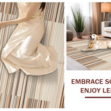 Ultra Soft Area Rug, Non Slip, Stain Resistant, Washable Area Rugs for Living Room, Bedroom, Contemporary Organic Shape Runner(Beige)