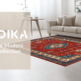 Ultra Soft Area Rug, Non Slip, Stain Resistant, Washable Area Rugs for Living Room, Bedroom, Artistic Jute Textured Pattern(Red)