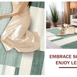 Ultra Soft Area Rug, Non Slip, Stain Resistant, Washable Area Rugs for Living Room, Bedroom, Serene Contemporary Lattice Style(Gray)