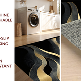 Ultra Soft Area Rug, Non Slip, Stain Resistant, Washable Area Rugs for Living Room, Bedroom, Striking Fluid Geode Wave Aesthetic(Gold)