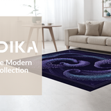 Ultra Soft Area Rug, Non Slip, Stain Resistant, Washable Area Rugs for Living Room, Bedroom, Deep Sea Creature Tentacle Carpet With Artistic Swirl Pattern For Home(Purple)