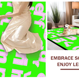 Ultra Soft Area Rug, Non Slip, Stain Resistant, Washable Area Rugs for Living Room, Bedroom, Whimsical Geometric Playtime Motif(Pink)