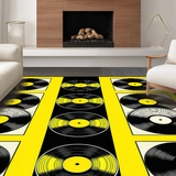 Ultra Soft Area Rug, Non Slip, Stain Resistant, Washable Area Rugs for Living Room, Bedroom, Funky Vintage Abstract Aesthetic(Black)