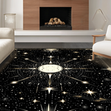 Ultra Soft Area Rug, Non Slip, Stain Resistant, Washable Area Rugs for Living Room, Bedroom, Vintage Gothic Trellis Aesthetic(Black)