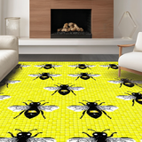 Ultra Soft Area Rug, Non Slip, Stain Resistant, Washable Area Rugs for Living Room, Bedroom, Playful Hexagonal Mosaic Style(Yellow)