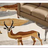 Ultra Soft Area Rug, Non Slip, Stain Resistant, Washable Area Rugs for Living Room, Bedroom, Exotic Antelope Print Elegance(Brown)