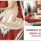 Ultra Soft Area Rug, Non Slip, Stain Resistant, Washable Area Rugs for Living Room, Bedroom, Vibrant Distressed Southwest Motif(Red)