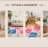 Ultra Soft Area Rug, Non Slip, Stain Resistant, Washable Area Rugs for Living Room, Bedroom, Chic Modern Soft Pastel Design(Pink)