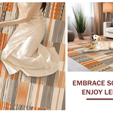 Ultra Soft Area Rug, Non Slip, Stain Resistant, Washable Area Rugs for Living Room, Bedroom, Contemporary Curved Line Design(Beige)