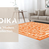 Ultra Soft Area Rug, Non Slip, Stain Resistant, Washable Area Rugs for Living Room, Bedroom, Sophisticated Soft Cream Trellis Style(Orange)