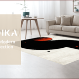 Ultra Soft Area Rug, Non Slip, Stain Resistant, Washable Area Rugs for Living Room, Bedroom, Stylish Monochromatic Round Animal Motif(Black)