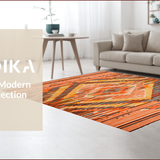 Ultra Soft Area Rug, Non Slip, Stain Resistant, Washable Area Rugs for Living Room, Bedroom, Vibrant Orange Geometric Elegance(Orange)