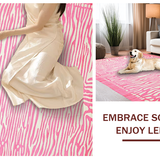 Ultra Soft Area Rug, Non Slip, Stain Resistant, Washable Area Rugs for Living Room, Bedroom, Fresh Modern Whimsical Touch(Pink)