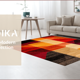 Ultra Soft Area Rug, Non Slip, Stain Resistant, Washable Area Rugs for Living Room, Bedroom, Abstract Geometric Burnt Orange Living Room Floor Rug(Red)