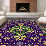 Ultra Soft Area Rug, Non Slip, Stain Resistant, Washable Area Rugs for Living Room, Bedroom, Elegant Purple Trellis Aesthetic(Purple)