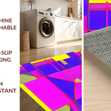 Ultra Soft Area Rug, Non Slip, Stain Resistant, Washable Area Rugs for Living Room, Bedroom, Bold Memphis Style Graphic Arrangement(Pink)