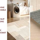 Ultra Soft Area Rug, Non Slip, Stain Resistant, Washable Area Rugs for Living Room, Bedroom, Sophisticated Beige Artful Arrangement(Beige)