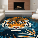 Ultra Soft Area Rug, Non Slip, Stain Resistant, Washable Area Rugs for Living Room, Bedroom, Exuberant Soft Botanical Touch(Orange)