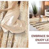 Ultra Soft Area Rug, Non Slip, Stain Resistant, Washable Area Rugs for Living Room, Bedroom, Earthy Geometric Lattice Aesthetic(Beige)