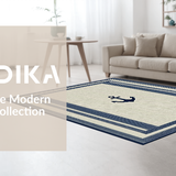 Ultra Soft Area Rug, Non Slip, Stain Resistant, Washable Area Rugs for Living Room, Bedroom, Elegant Striped Nautical Aesthetic(Beige)