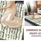 Ultra Soft Area Rug, Non Slip, Stain Resistant, Washable Area Rugs for Living Room, Bedroom, Sleek Modern Music-Inspired Illustration(Black)