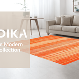 Ultra Soft Area Rug, Non Slip, Stain Resistant, Washable Area Rugs for Living Room, Bedroom, Luxe Warm Monochrome Essence(Orange)