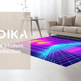 Ultra Soft Area Rug, Non Slip, Stain Resistant, Washable Area Rugs for Living Room, Bedroom, Vibrant Tunnel Pattern Design(Purple)