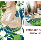 Elegant Blue Green Botanical Print(Blue)