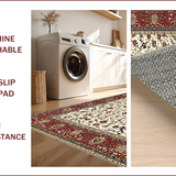 Ultra Soft Area Rug, Non Slip, Stain Resistant, Washable Area Rugs for Living Room, Bedroom, Chic Geometric Tiled Arrangement(Red)