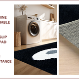 Ultra Soft Area Rug, Non Slip, Stain Resistant, Washable Area Rugs for Living Room, Bedroom, Philosophical Indoor Bath Rug for Zen Decor(Black)