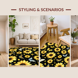 Ultra Soft Area Rug, Non Slip, Stain Resistant, Washable Area Rugs for Living Room, Bedroom, Chic Abstract Butterfly Decoration(Yellow)