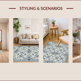 Ultra Soft Area Rug, Non Slip, Stain Resistant, Washable Area Rugs for Living Room, Bedroom, Boho Grey and White Bedroom Non-Slip Rug(White)