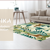 Ultra Soft Area Rug, Non Slip, Stain Resistant, Washable Area Rugs for Living Room, Bedroom, Beige Nursery Playroom Jungle Scene Area Rug(Beige)