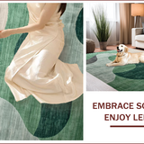 Ultra Soft Area Rug, Non Slip, Stain Resistant, Washable Area Rugs for Living Room, Bedroom, Subtle Gray Tiled Composition(Green)