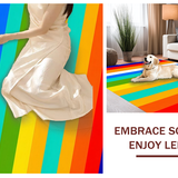 Ultra Soft Area Rug, Non Slip, Stain Resistant, Washable Area Rugs for Living Room, Bedroom, Playful Colorful Striped Arrangement(Red)