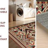 Ultra Soft Area Rug, Non Slip, Stain Resistant, Washable Area Rugs for Living Room, Bedroom, Whimsical Bright Boho Composition(Gray)