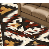 Ultra Soft Area Rug, Non Slip, Stain Resistant, Washable Area Rugs for Living Room, Bedroom, Elegant Chocolate Geometric Design(Black)