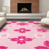 Ultra Soft Area Rug, Non Slip, Stain Resistant, Washable Area Rugs for Living Room, Bedroom, Lively Pink Nature Inspired Theme(Pink)
