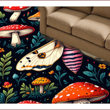 Ultra Soft Area Rug, Non Slip, Stain Resistant, Washable Area Rugs for Living Room, Bedroom, Witchy Black Farmhouse Living Room Non-Slip Rug(Red)