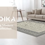 Ultra Soft Area Rug, Non Slip, Stain Resistant, Washable Area Rugs for Living Room, Bedroom, Sophisticated Monochrome Parquet Style(Beige)