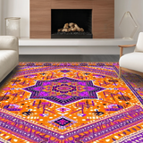 Ultra Soft Area Rug, Non Slip, Stain Resistant, Washable Area Rugs for Living Room, Bedroom, Exotic Tiled Color Splash(Orange)